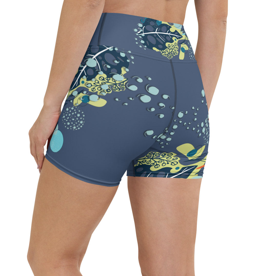 Drop Leaves Yoga Shorts