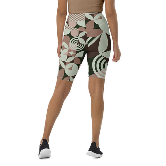Mocha Bike Shorts "Geometric"