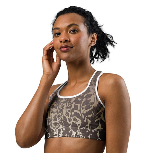Mocha Sports Bra "Cocoa Medows"