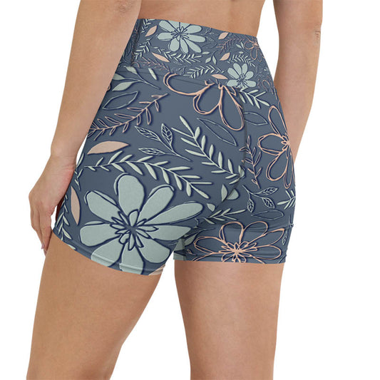 Pencil Petals Yoga Shorts