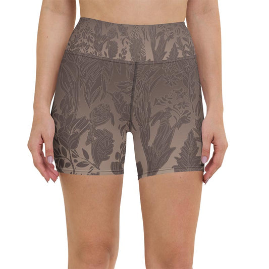 Mocha Yoga Shorts "Cocoa Medows"