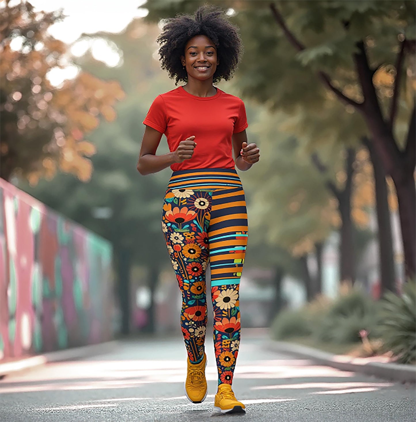 Cosmic Floral Blooms - Leggings