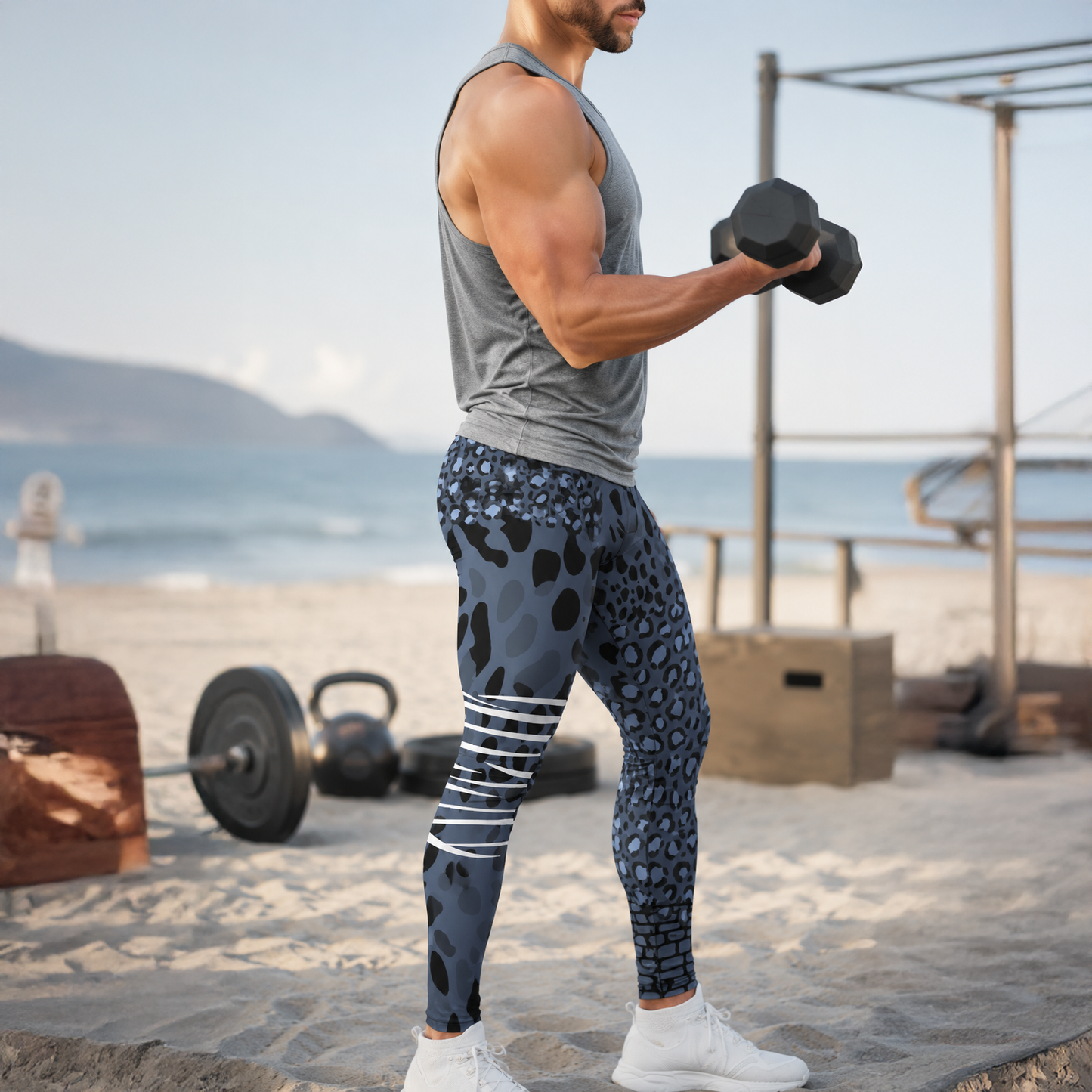 Men's Leggings - CheeZebra Blue