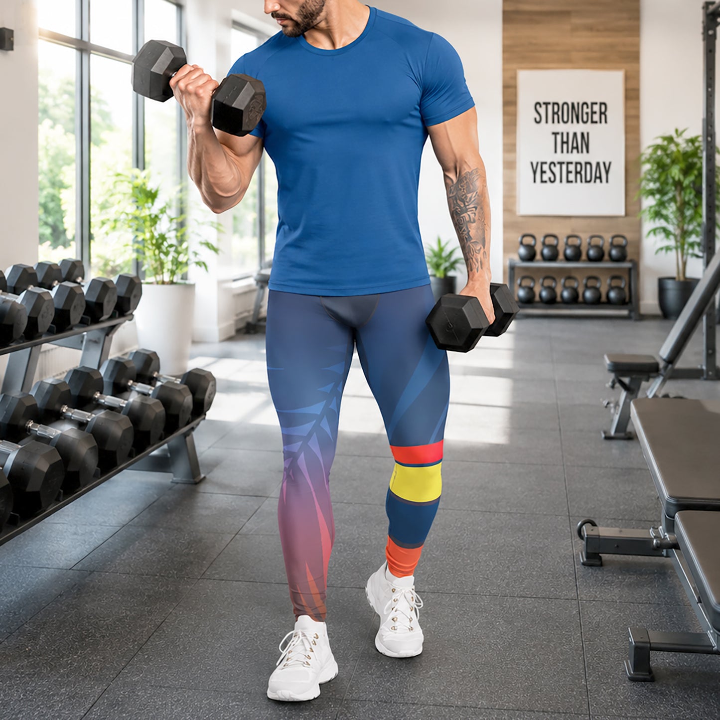 Men's Leggings -Rainbow Stripes