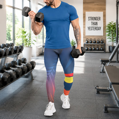 Men's Leggings -Rainbow Stripes