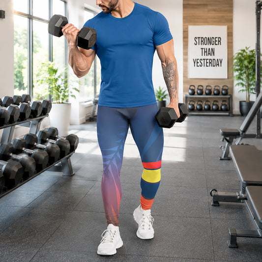 Men's Leggings -Rainbow Stripes