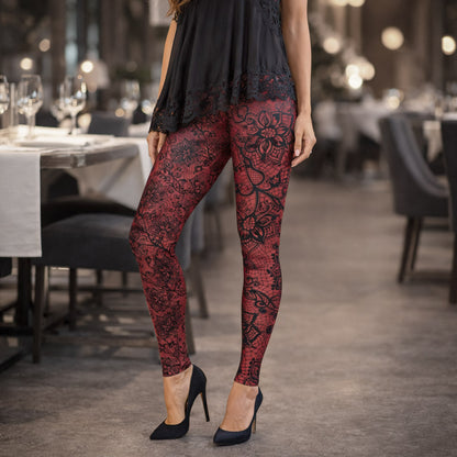 Whisper Elegance "Vintage Ruby" - Leggings