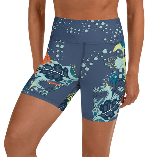 Drop Leaves Yoga Shorts