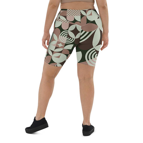 Mocha Bike Shorts "Geometric"
