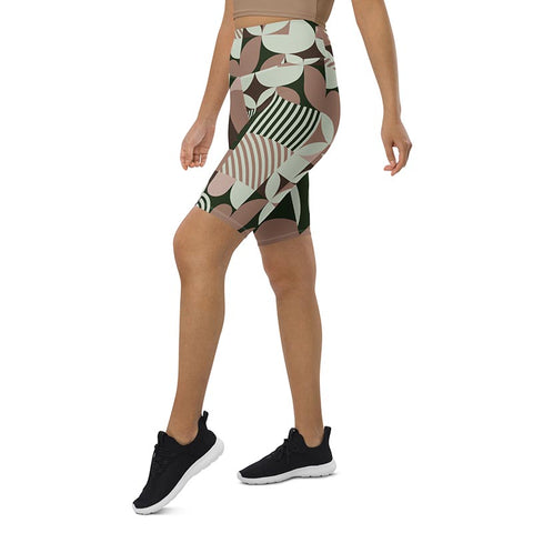 Mocha Bike Shorts "Geometric"