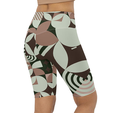 Mocha Bike Shorts "Geometric"