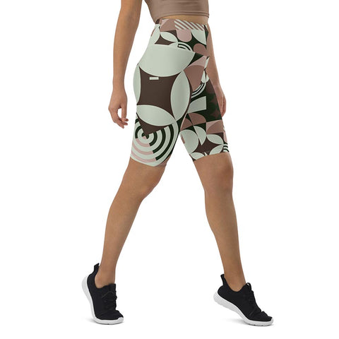 Mocha Bike Shorts "Geometric"