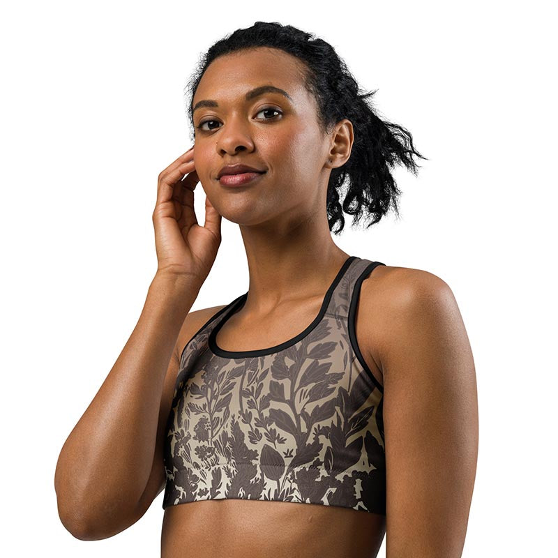 Mocha Sports Bra "Cocoa Medows"
