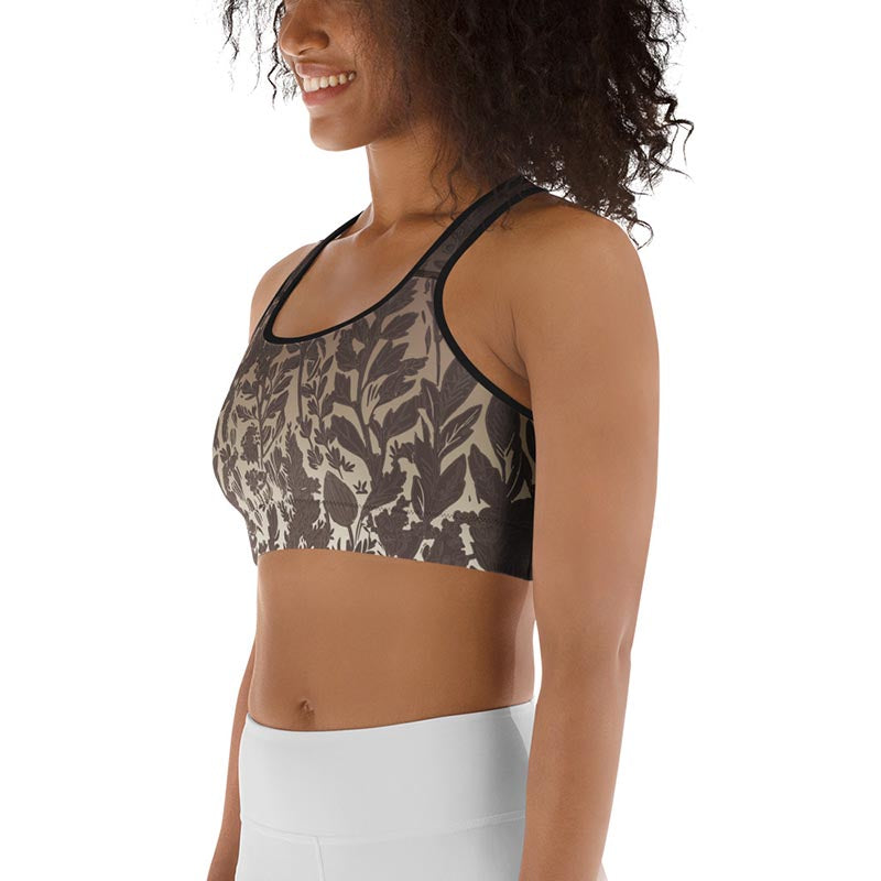 Mocha Sports Bra "Cocoa Medows"
