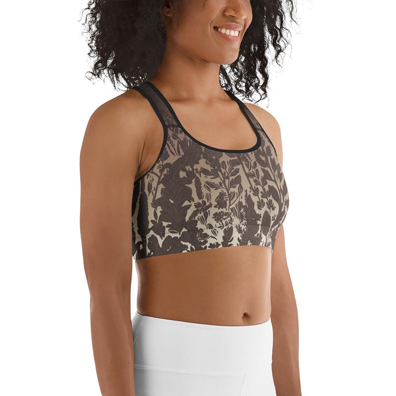 Mocha Sports Bra "Cocoa Medows"