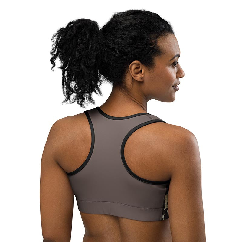 Mocha Sports Bra "Cocoa Medows"