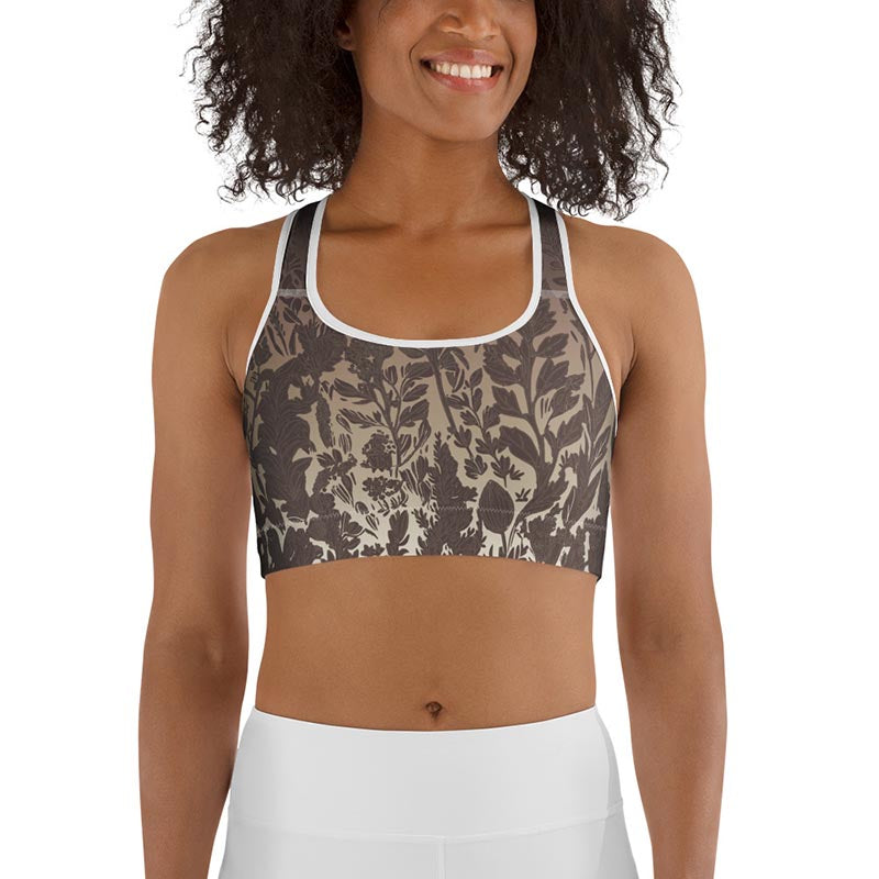 Mocha Sports Bra "Cocoa Medows"
