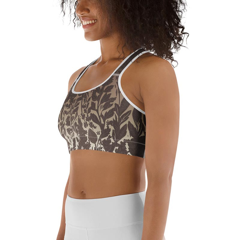 Mocha Sports Bra "Cocoa Medows"