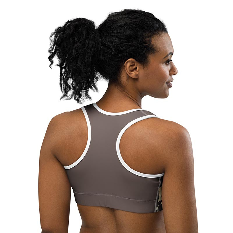 Mocha Sports Bra "Cocoa Medows"
