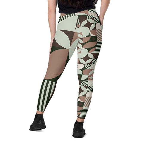 Mocha Leggings With Pockets "Geometric"