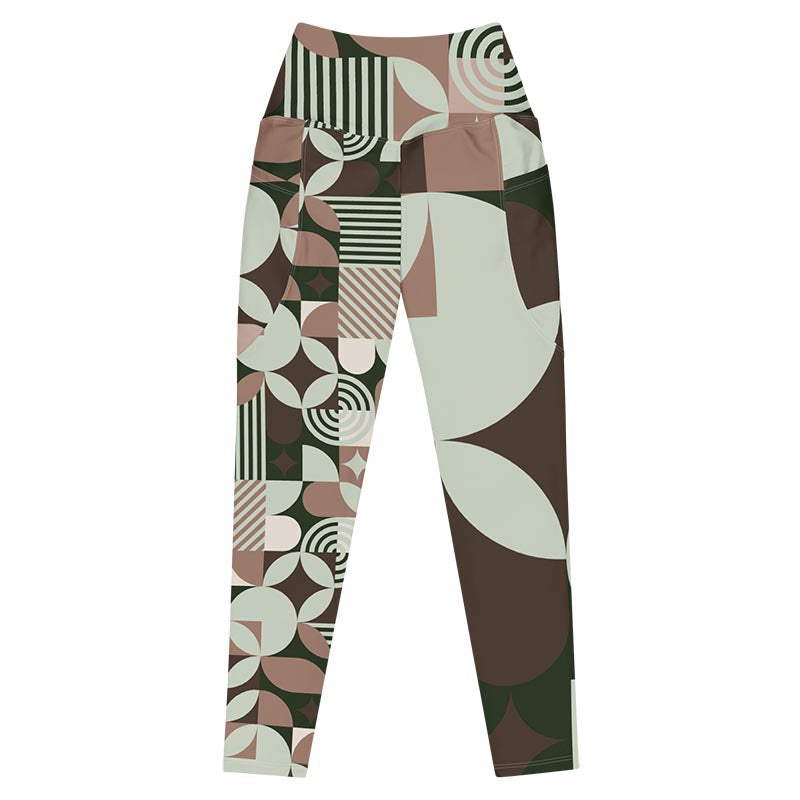 Mocha Leggings With Pockets "Geometric"