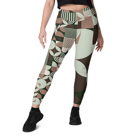 Mocha Leggings With Pockets "Geometric"