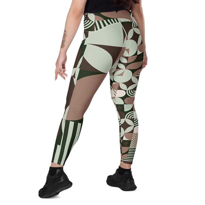 Mocha Leggings With Pockets "Geometric"
