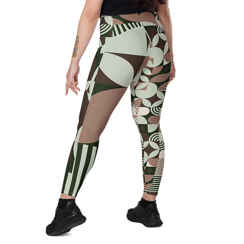 Mocha Leggings With Pockets "Geometric"