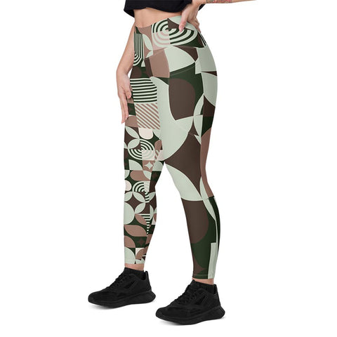 Mocha Leggings With Pockets "Geometric"