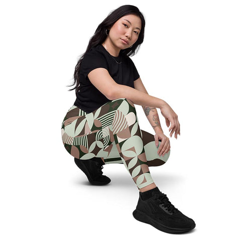 Mocha Leggings With Pockets "Geometric"