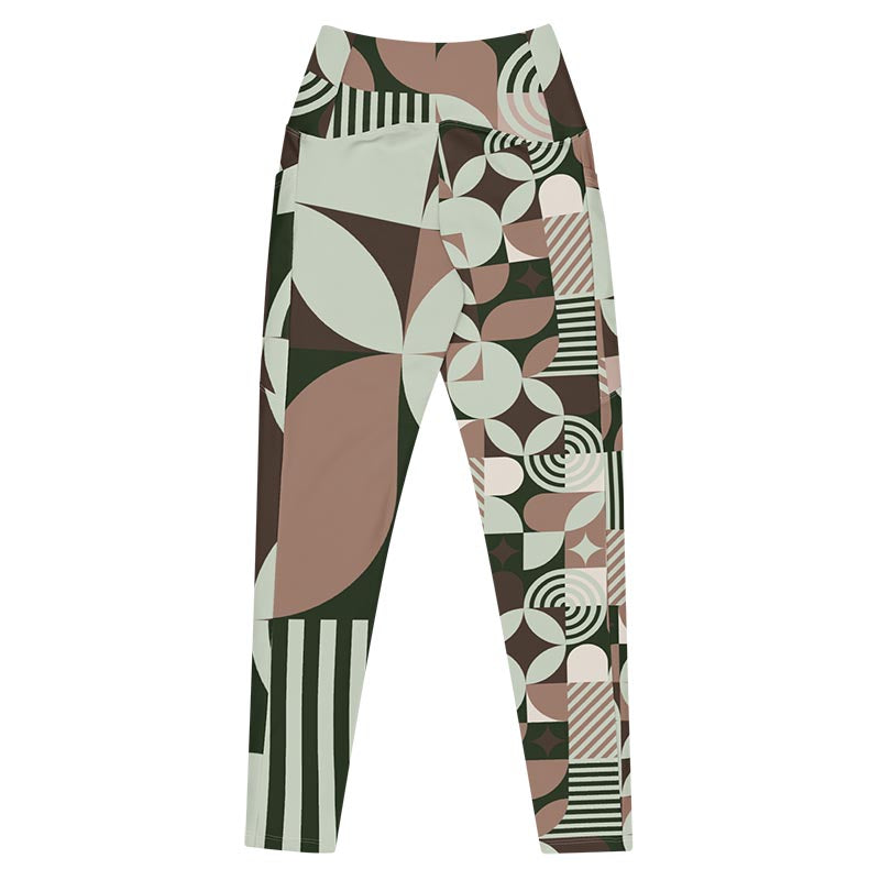Mocha Leggings With Pockets "Geometric"