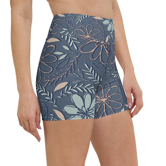 Pencil Petals Yoga Shorts