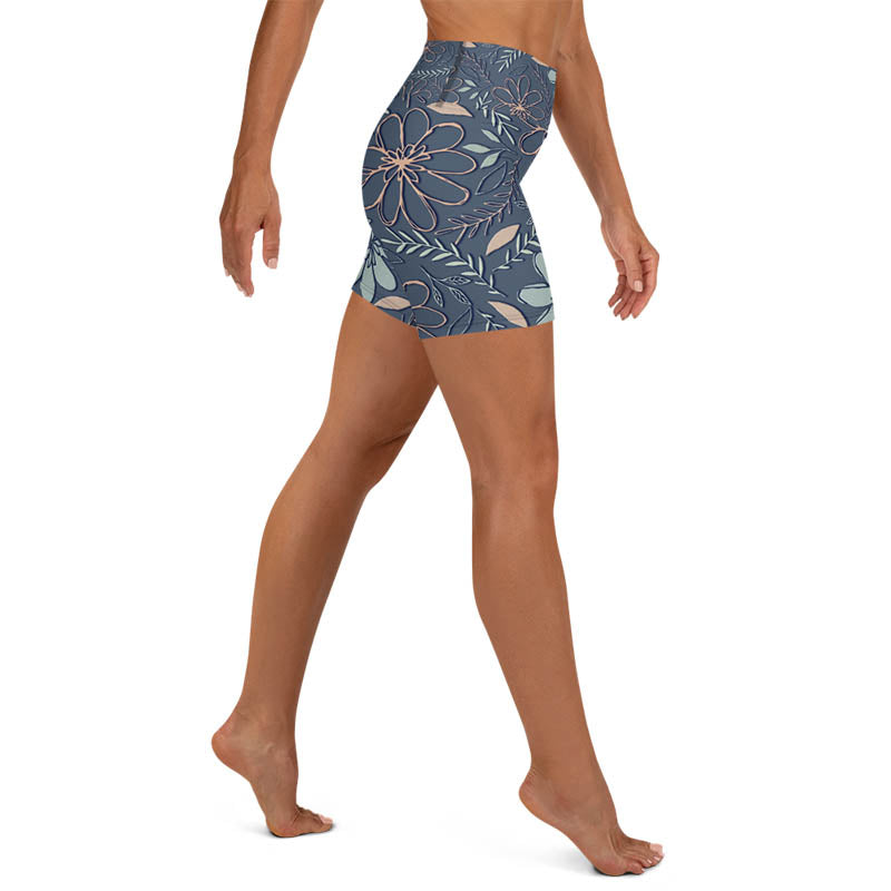Pencil Petals Yoga Shorts