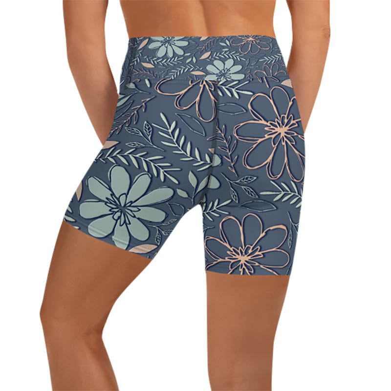 Pencil Petals Yoga Shorts
