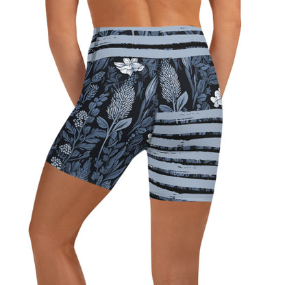 Winter Blooms Yoga Shorts