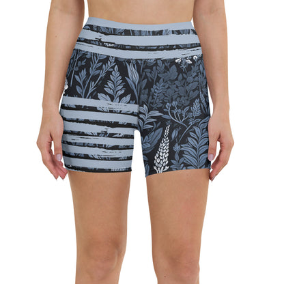 Winter Blooms Yoga Shorts