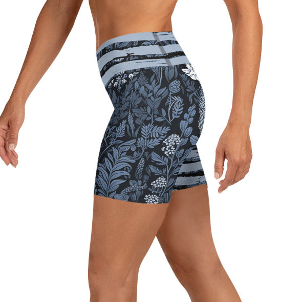 Winter Blooms Yoga Shorts