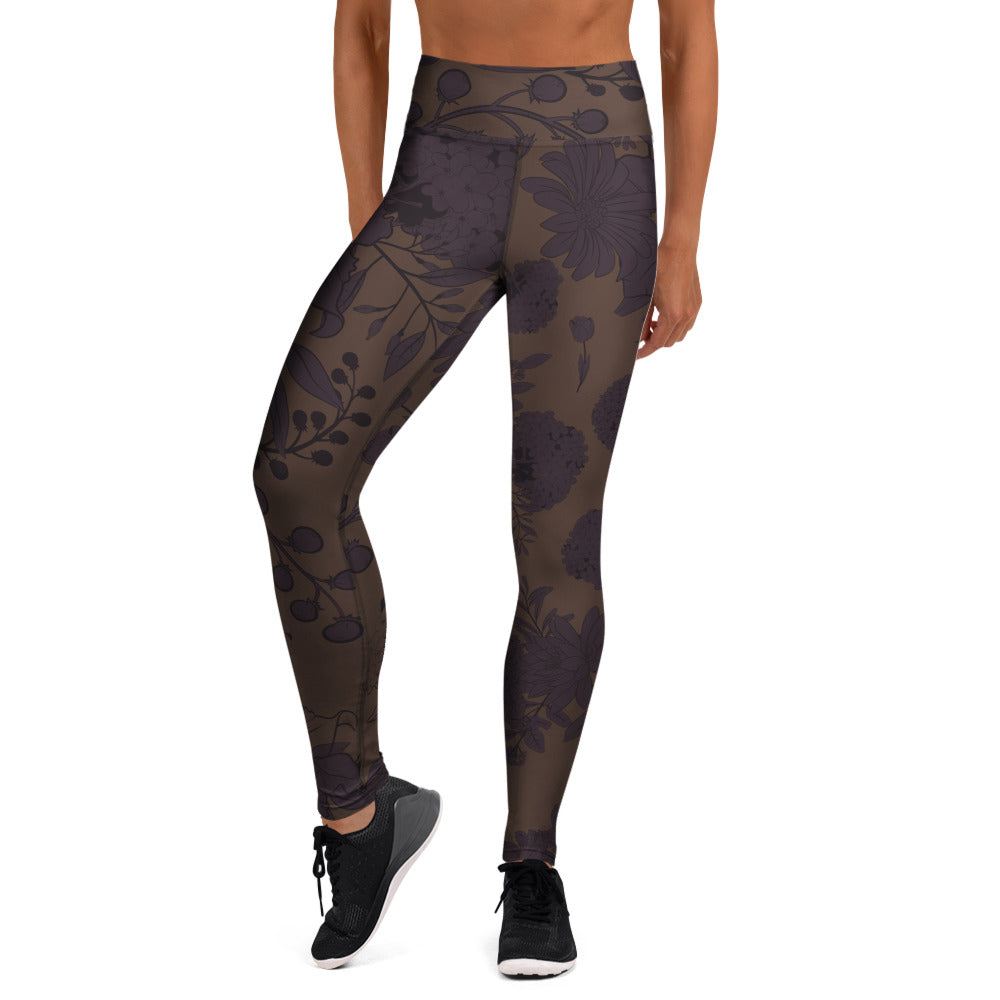 comfortable gym leggings for women with floral pattern