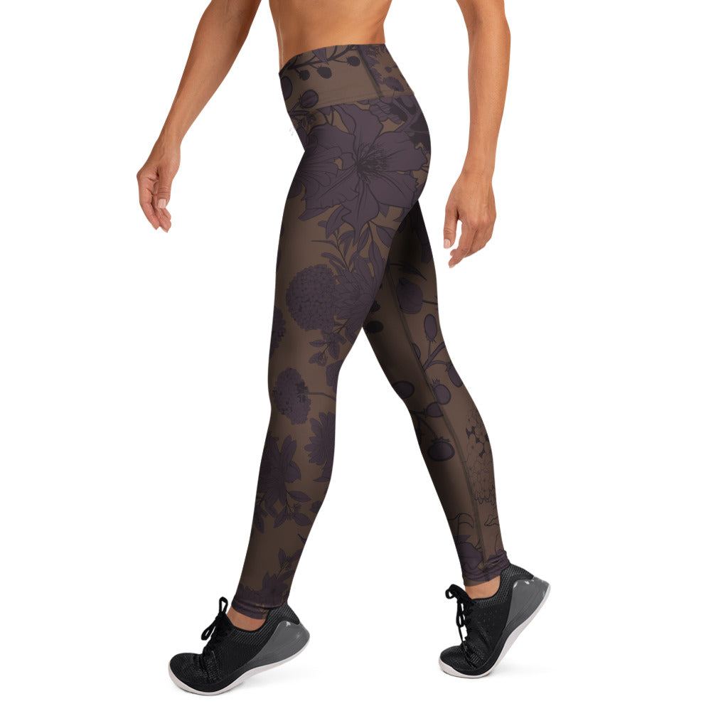 comfortable women's gym leggings with floral pattern