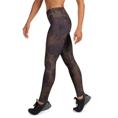 comfortable women's gym leggings with floral pattern