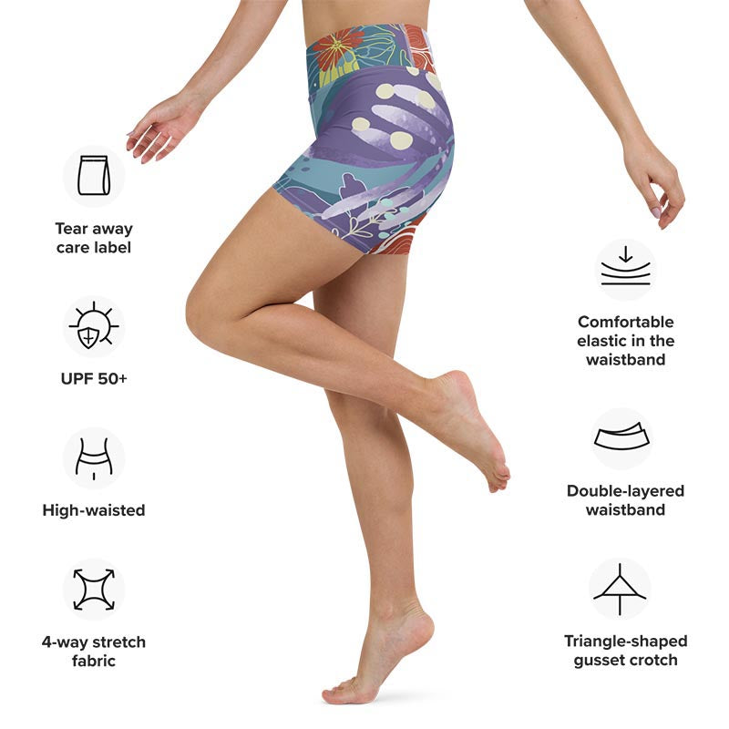 Flower Pop Yoga Shorts