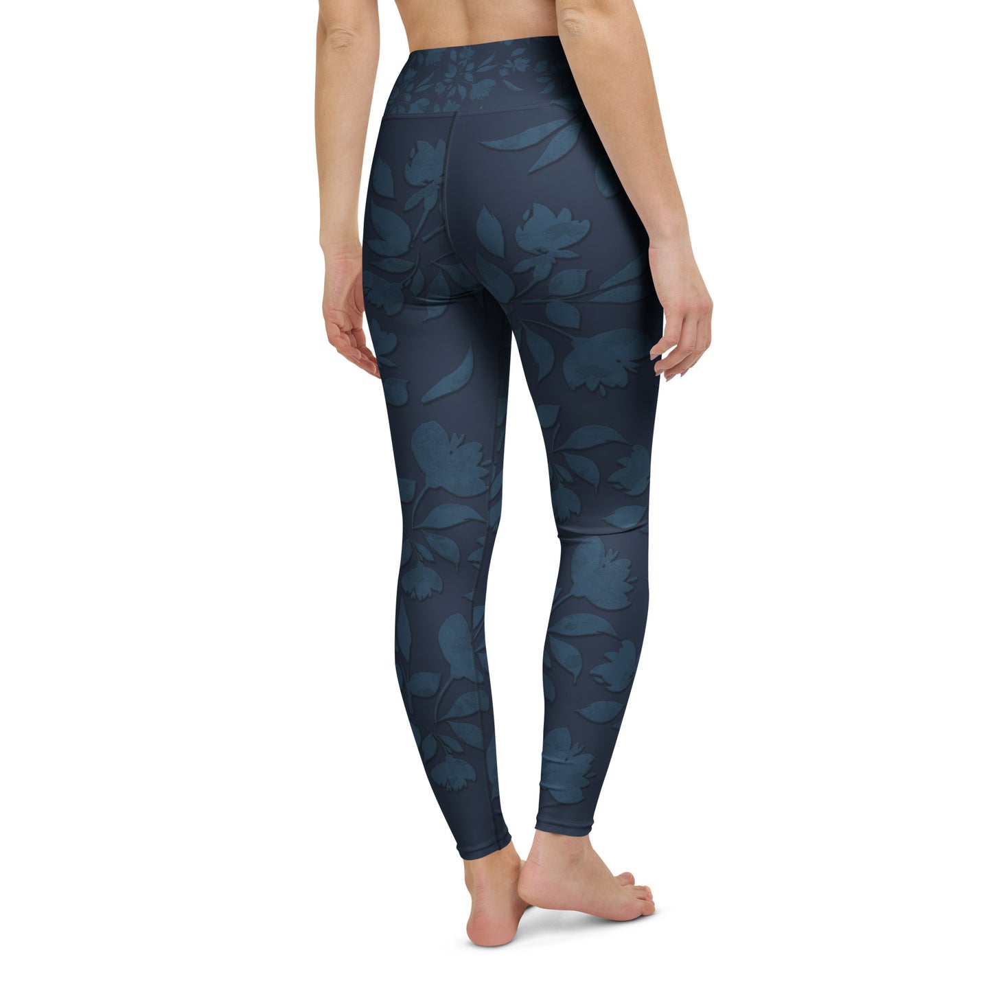 Frosted Floral Navy Blue Leggings