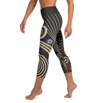 mid century pulse geometric leggings with bold patterns