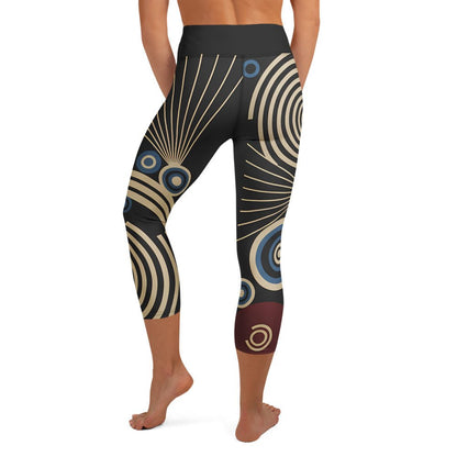 Mid Century Pulse geometric leggings capris with bold pattern and sleek fit