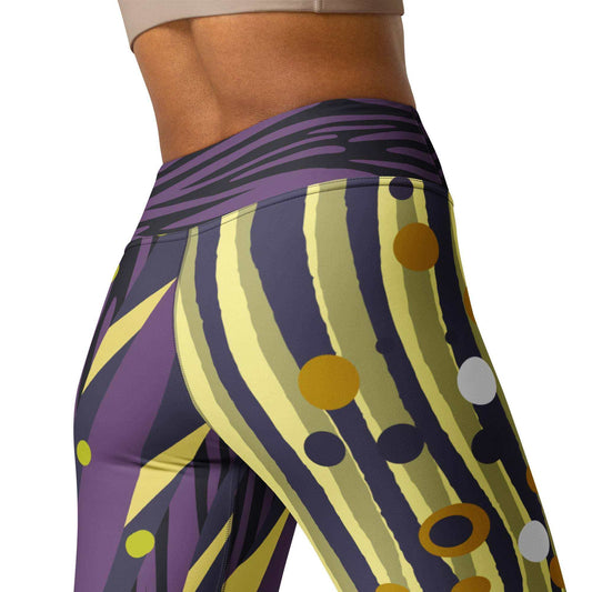junnimal leggings for tall women with high-rise waistband and abstract print