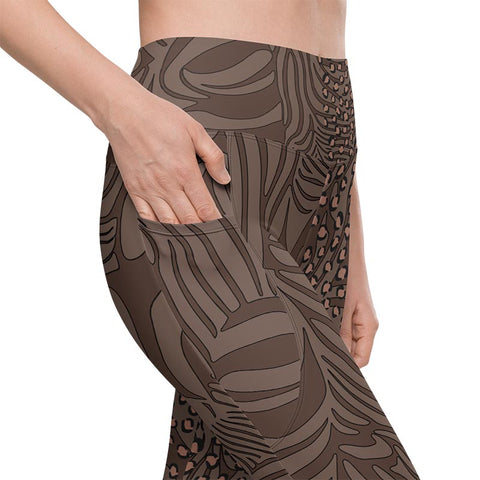 Mocha Leggings With Pockets "Zeepard"