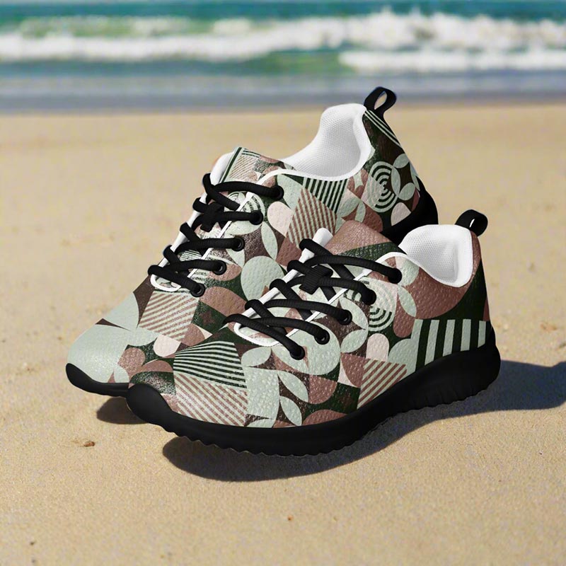 Mocha Women's Sneakers "Geometric"