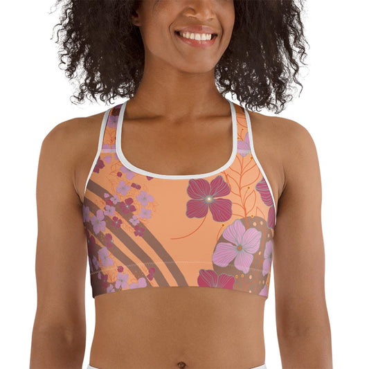 Mocha Sports Bra "Peach Cobbler"