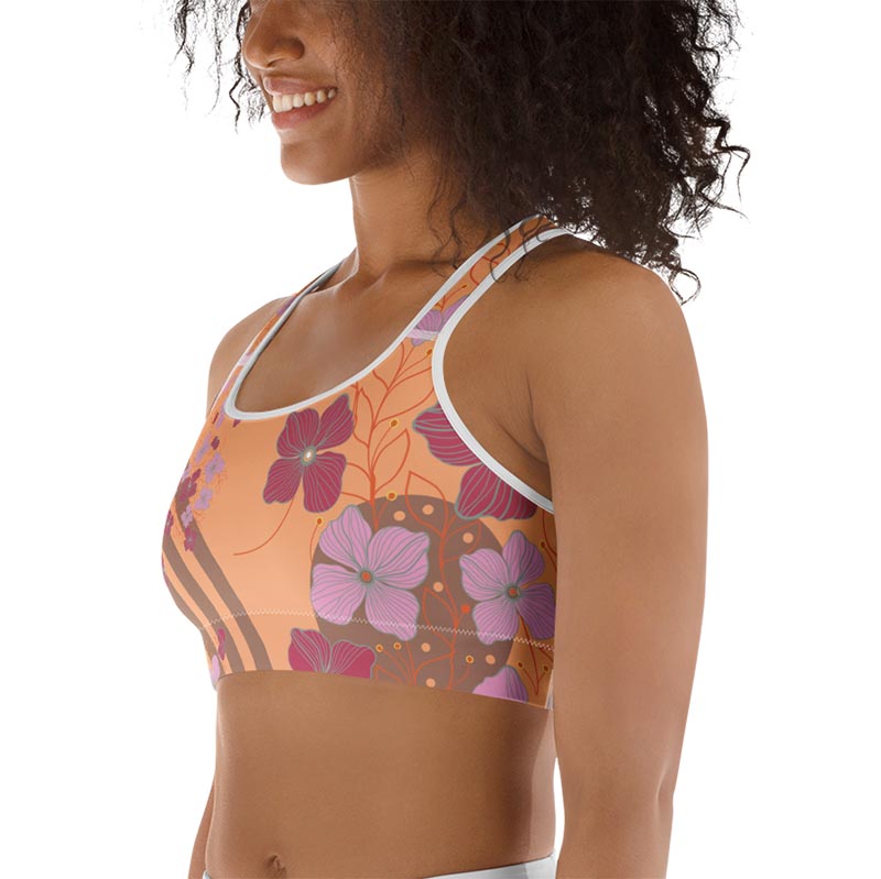 Mocha Sports Bra "Peach Cobbler"