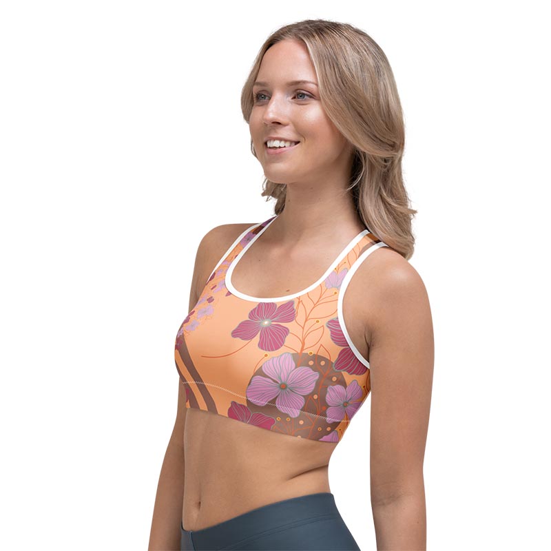 Mocha Sports Bra "Peach Cobbler"